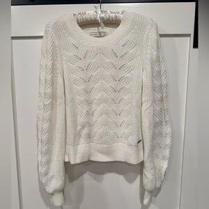 Abercrombie & Fitch White Cable Knit Sweater
